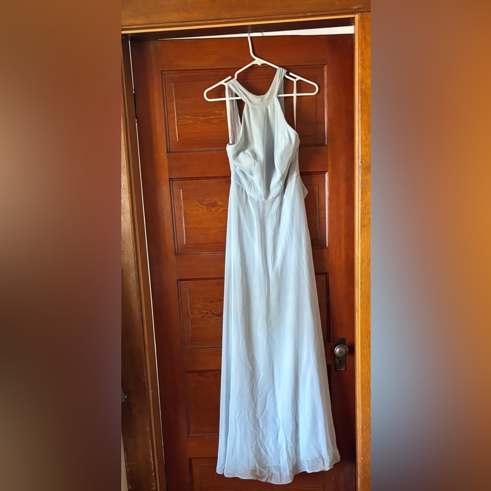 Elegant Light Blue Evening Gown/bridesmaid dress